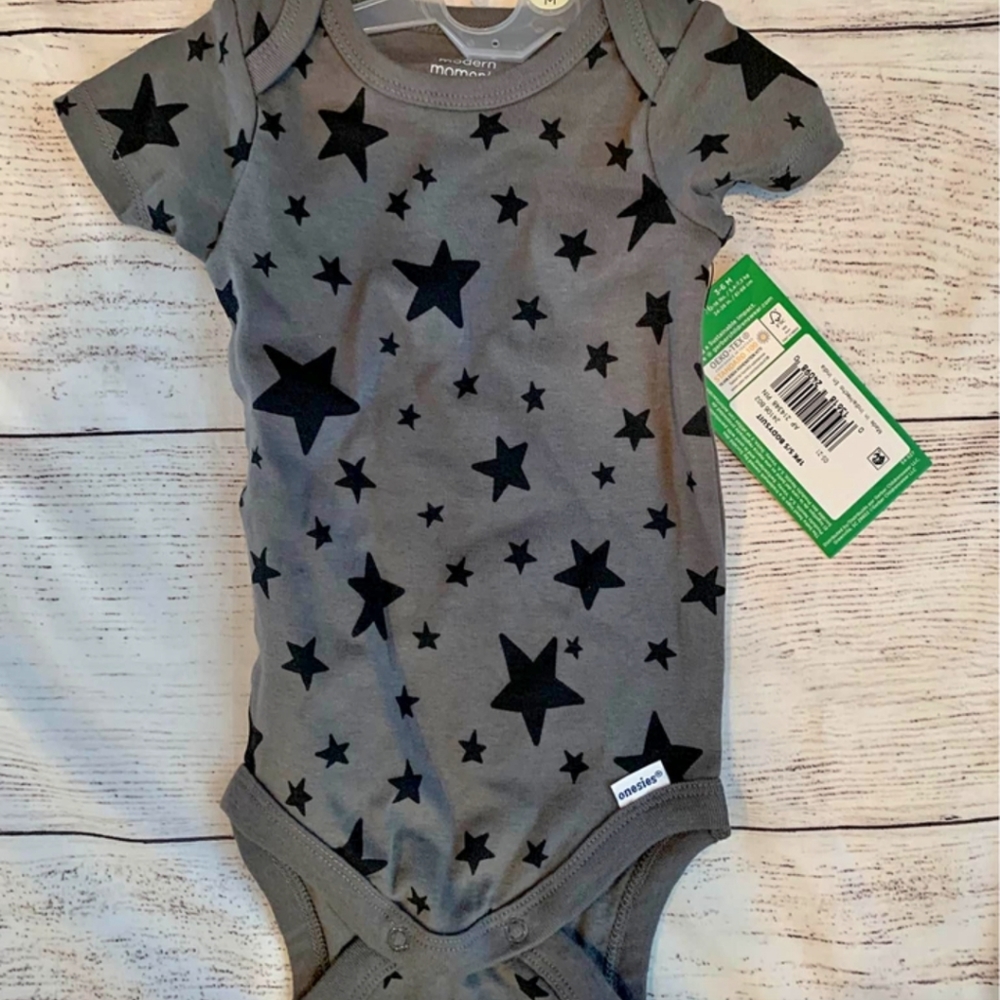 Gerber Gray/Black Star Onesie